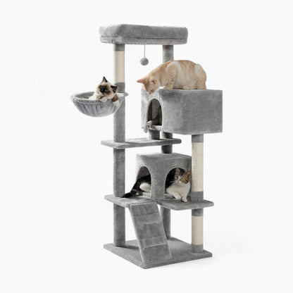 Arbre à Chat 143cm Hamac Bois Gris – Numbur