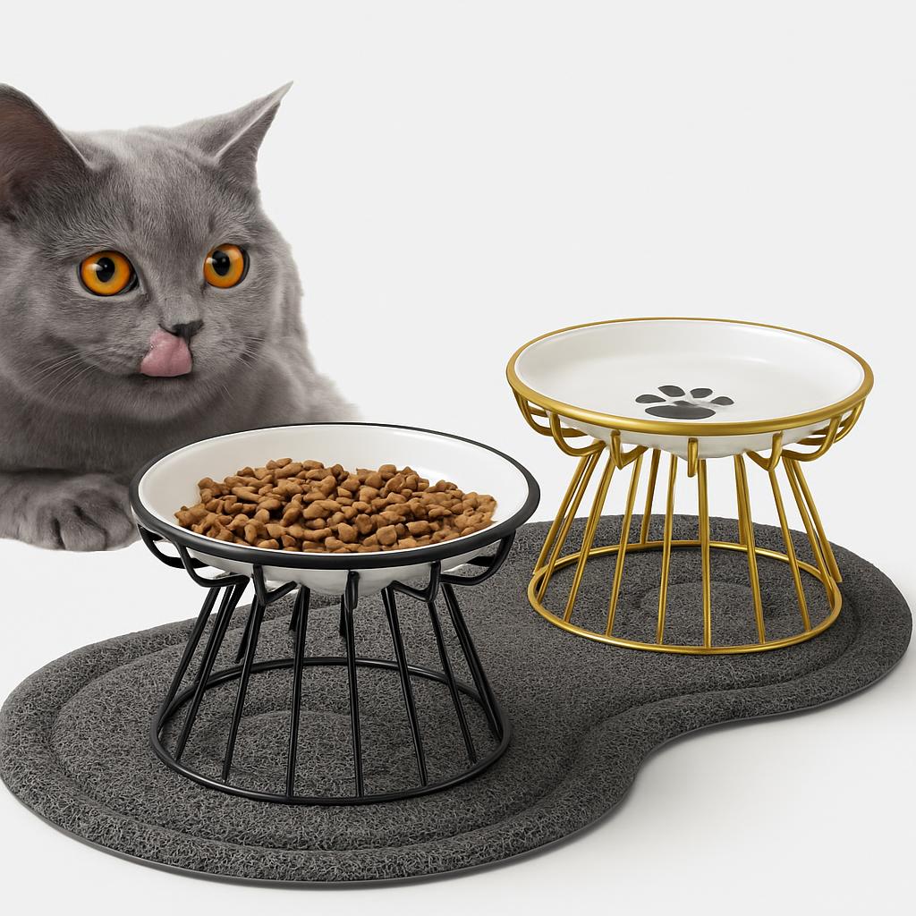 Bol surélevé chat céramique - Confort optimal