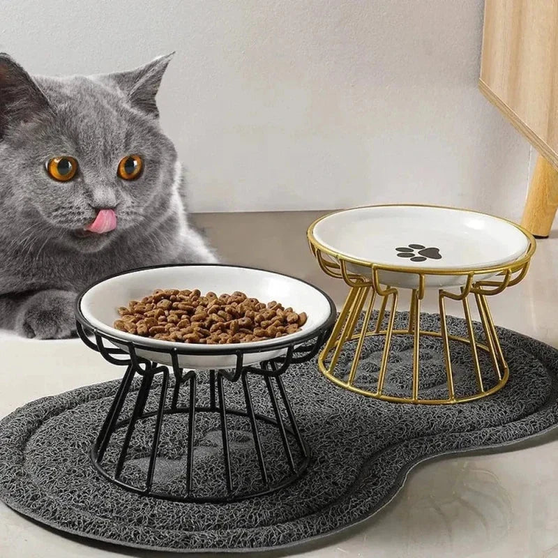 Bol surélevé chat céramique - Confort optimal