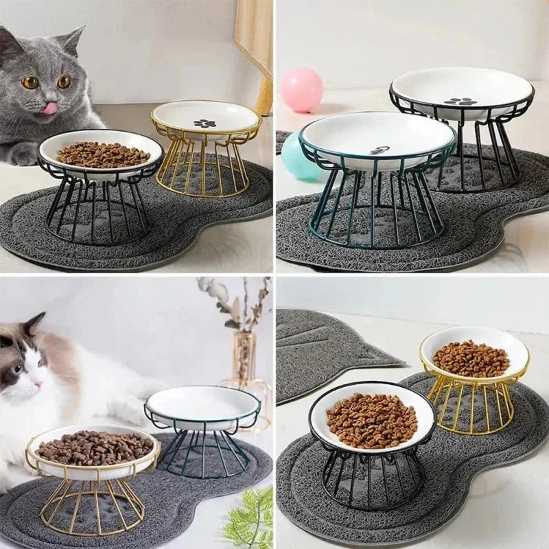 Bol surélevé chat céramique - Confort optimal