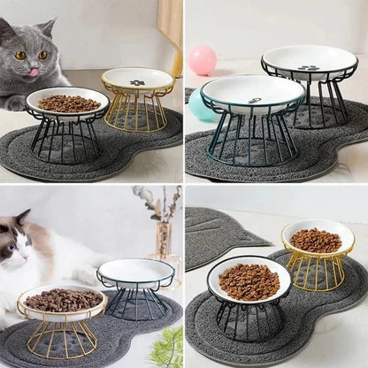 Bol surélevé chat céramique - Confort optimal