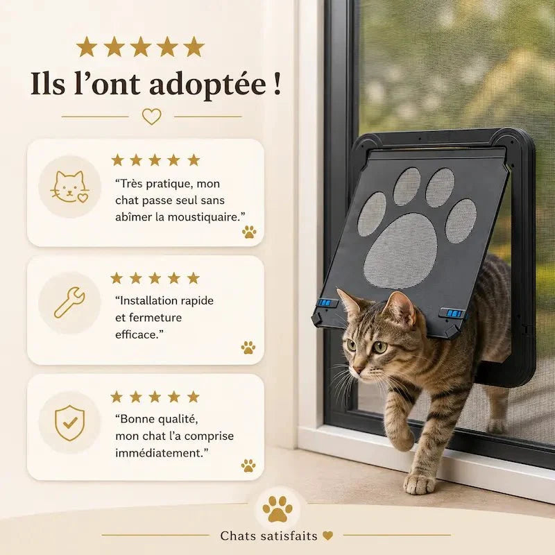 Chatière Moustiquaire Magnétique pour Chats