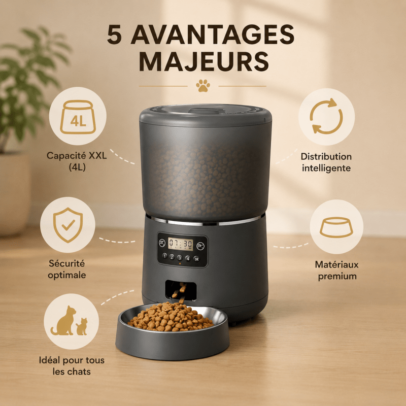 Gamelle Automatique Chat - Distributeur de Croquettes