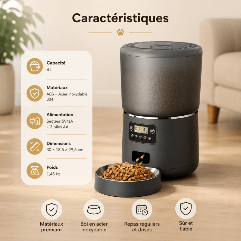 Gamelle Automatique Chat - Distributeur de Croquettes