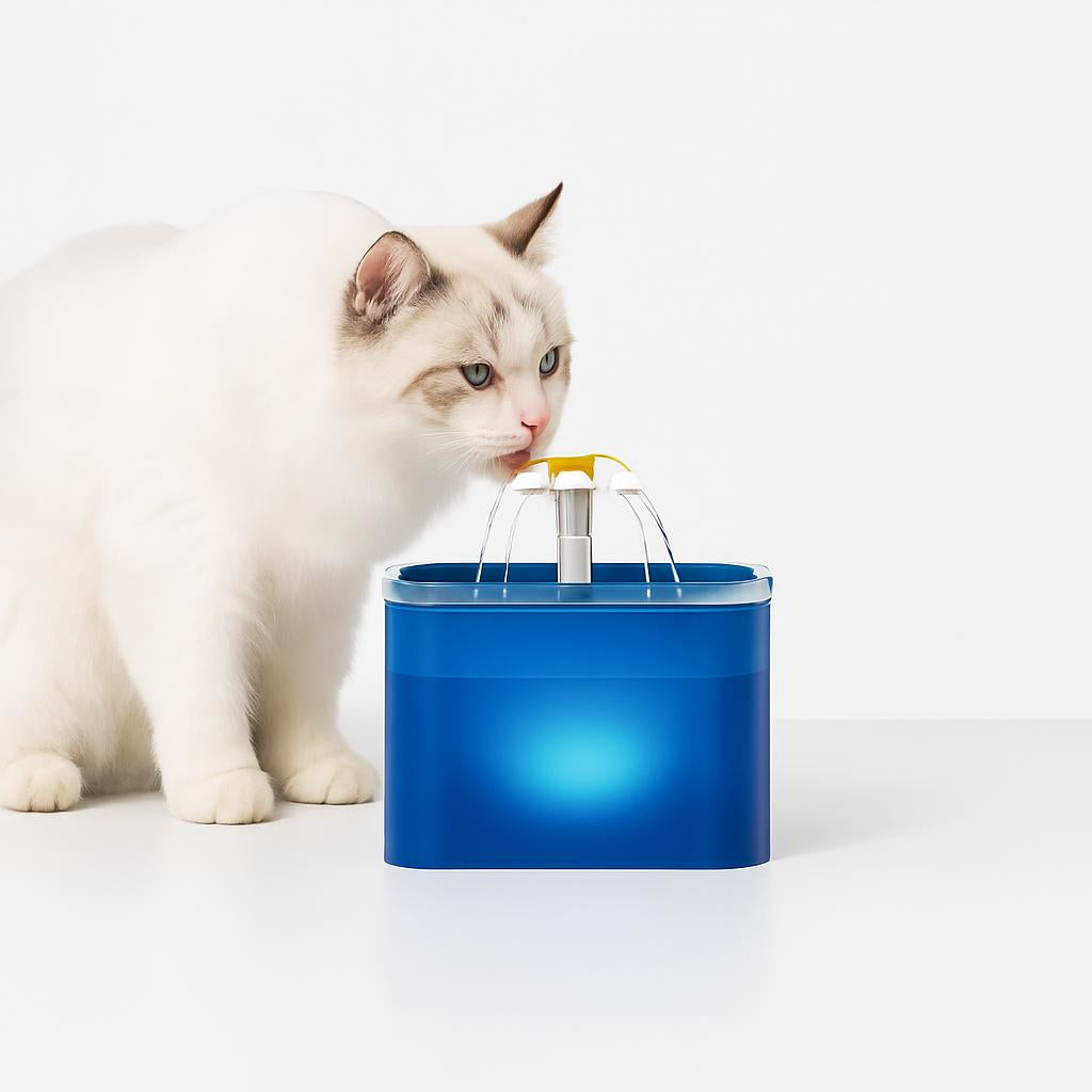 Fontaine à Eau LED pour Chat - Hydratation Nocturne