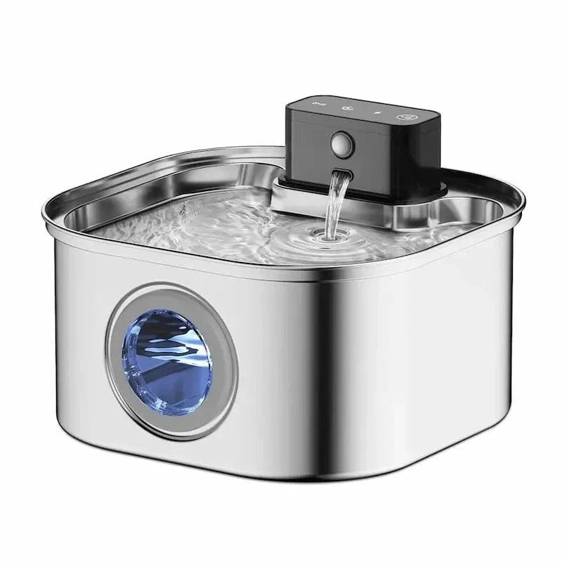 Fontaine à Eau Inox Sans Fil pour Chat 3,2L