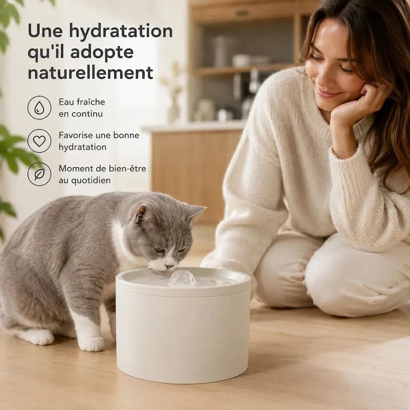 Fontaine à Eau Chat 1L Compacte et Silencieuse