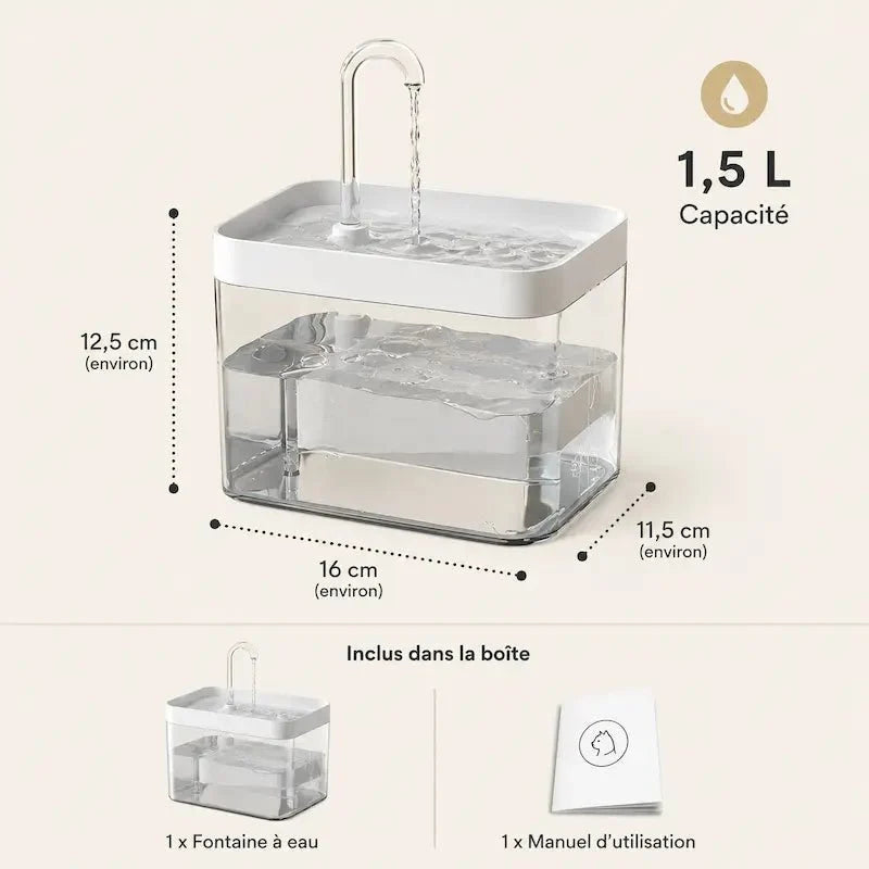 Fontaine à Eau Chat USB Transparente