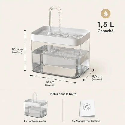 Fontaine à Eau Chat USB Transparente
