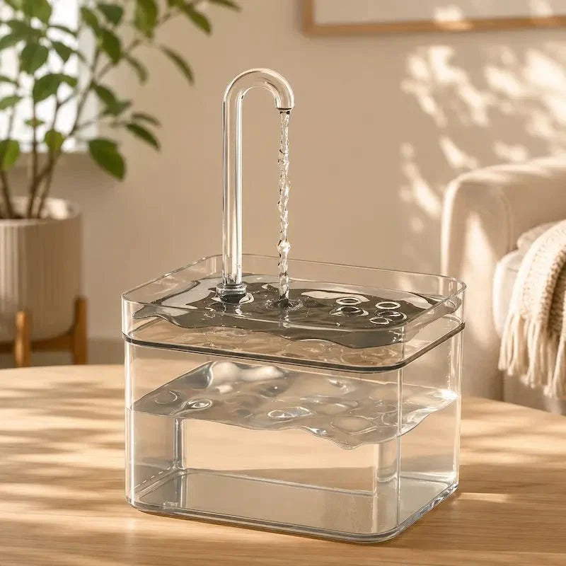 Fontaine à Eau Chat USB Transparente