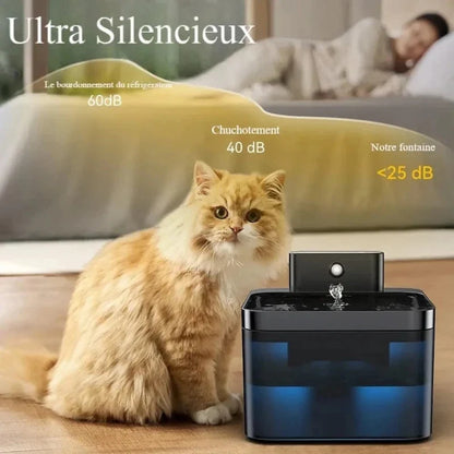 Fontaine à Eau Chat Sans Fil - Batterie Rechargeable