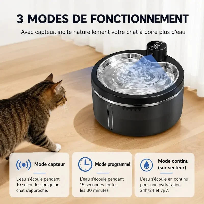 Fontaine à Eau Chat 3L Silencieuse et Pratique