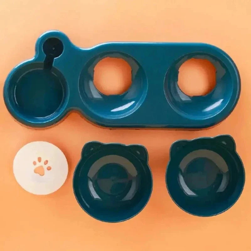 Gamelle Double Inclinée Chat + Distributeur d'Eau