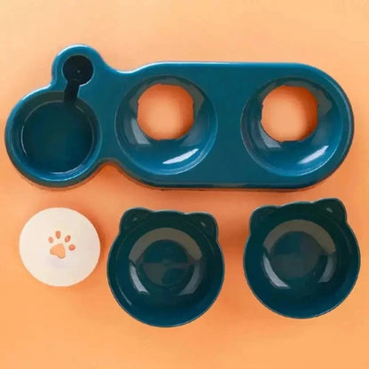 Gamelle Double Inclinée Chat + Distributeur d'Eau