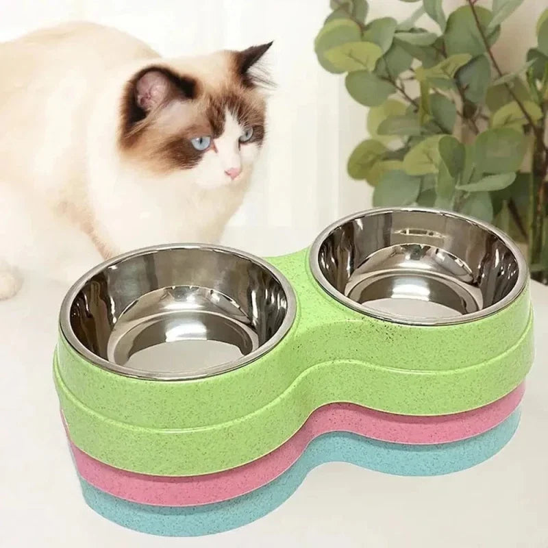 Bol Double Inox Chat - Hygiène et Durabilité