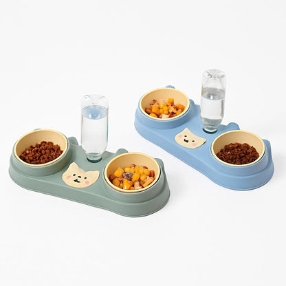 Gamelle Anti-Conflit pour Chats - Double avec Eau