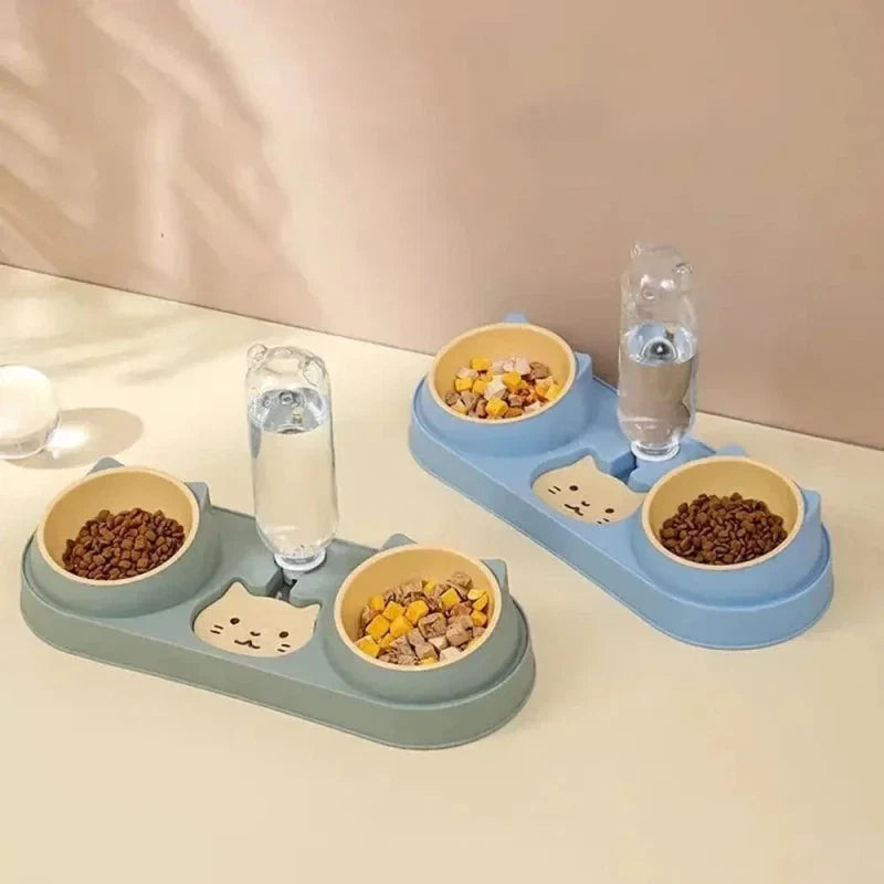 Gamelle Anti-Conflit pour Chats - Double avec Eau