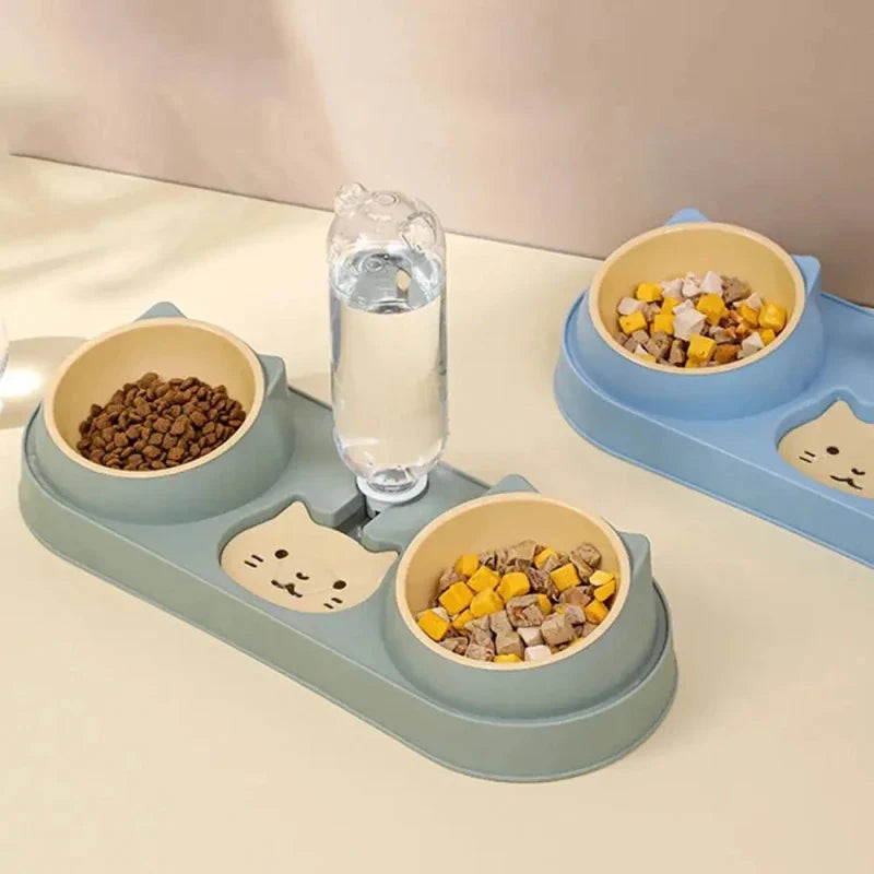 Gamelle Anti-Conflit pour Chats - Double avec Eau