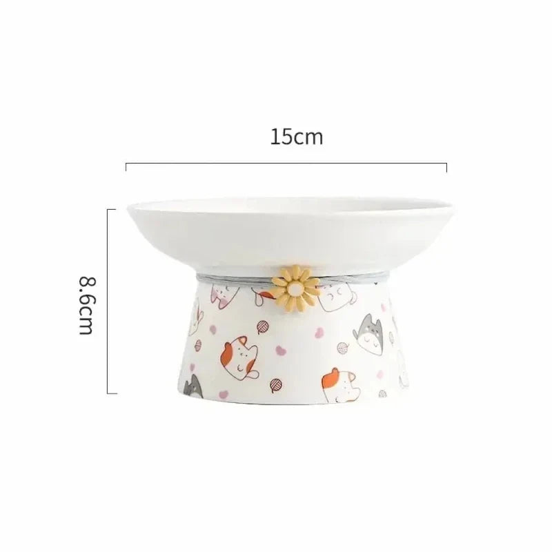 Gamelle céramique surélevée chat - Confort optimal