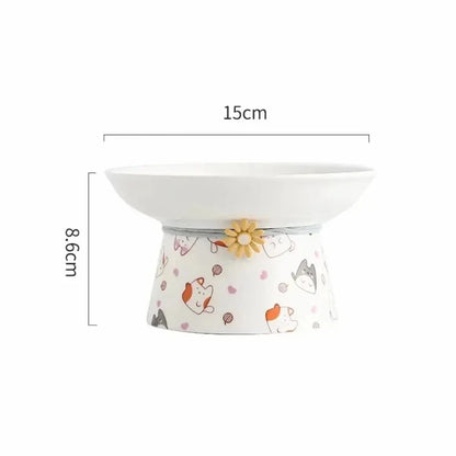 Gamelle céramique surélevée chat - Confort optimal