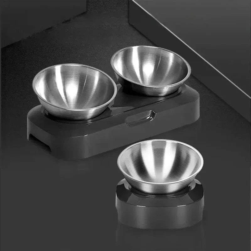 Gamelle inox surélevée pour chat - Confort et posture