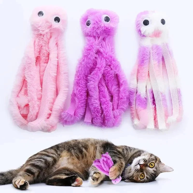 Jouet Chat Poulpe Anti-Stress avec Herbe à Chat