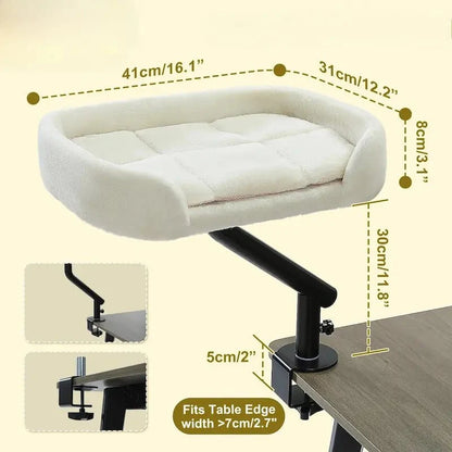 Lit Rotatif pour Chat - Support Bureau 360°
