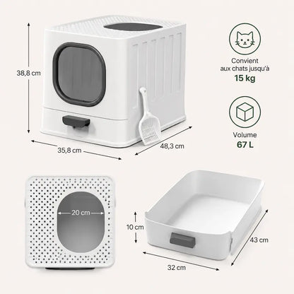 Maison de Toilette Chat Anti-Odeur Pratique
