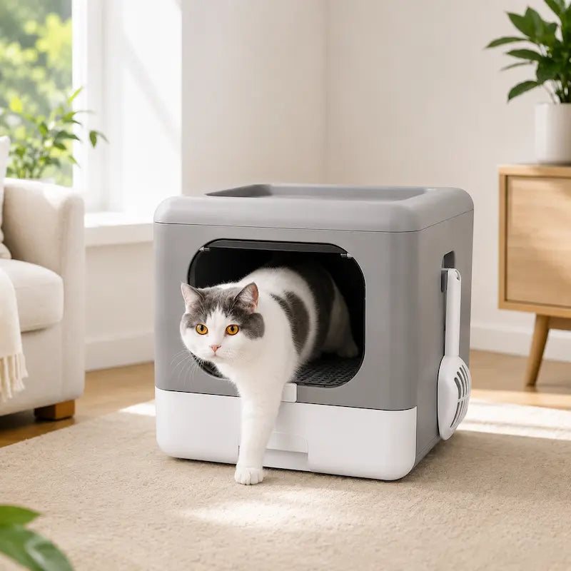 Maison de Toilette Chat Cube - Pratique et Facile