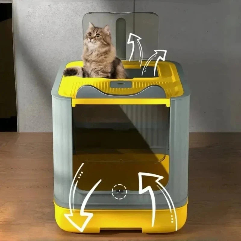 Maison de toilette chat pliable et compacte