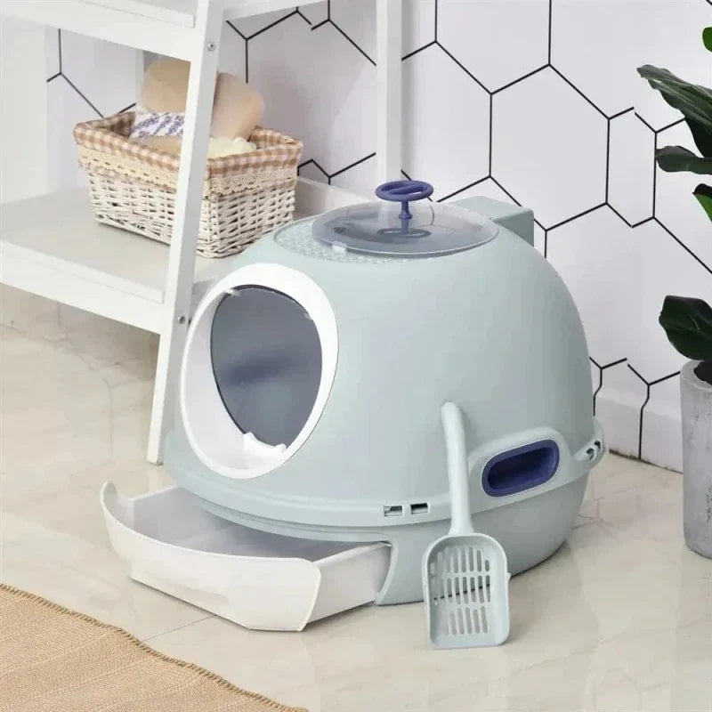 Maison de Toilette Chat avec Tiroir - Nettoyage Facile