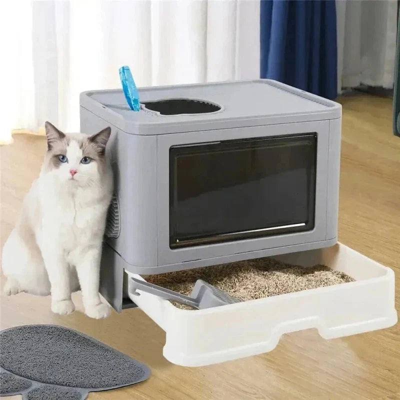 Bac à Litière XXL Anti-Odeurs pour Chat