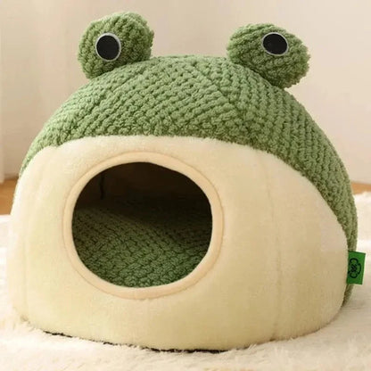 Niche en Peluche Grenouille pour Chat - Confort et Chaleur