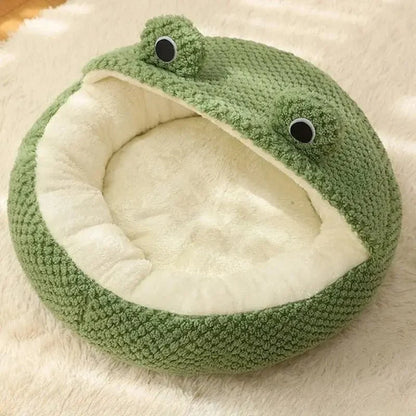 Niche en Peluche Grenouille pour Chat - Confort et Chaleur