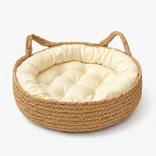 Panier en osier pour chat - Confort naturel