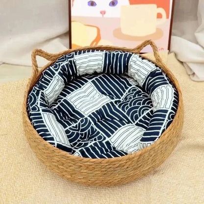 Panier en osier pour chat - Confort naturel
