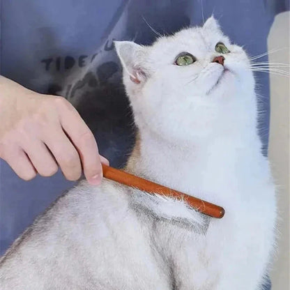 Peigne Démêlant Chat en Bois et Métal