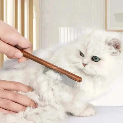 Peigne Démêlant Chat en Bois et Métal