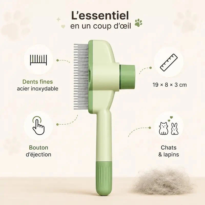 Peigne chat poils longs - Démêlant efficace
