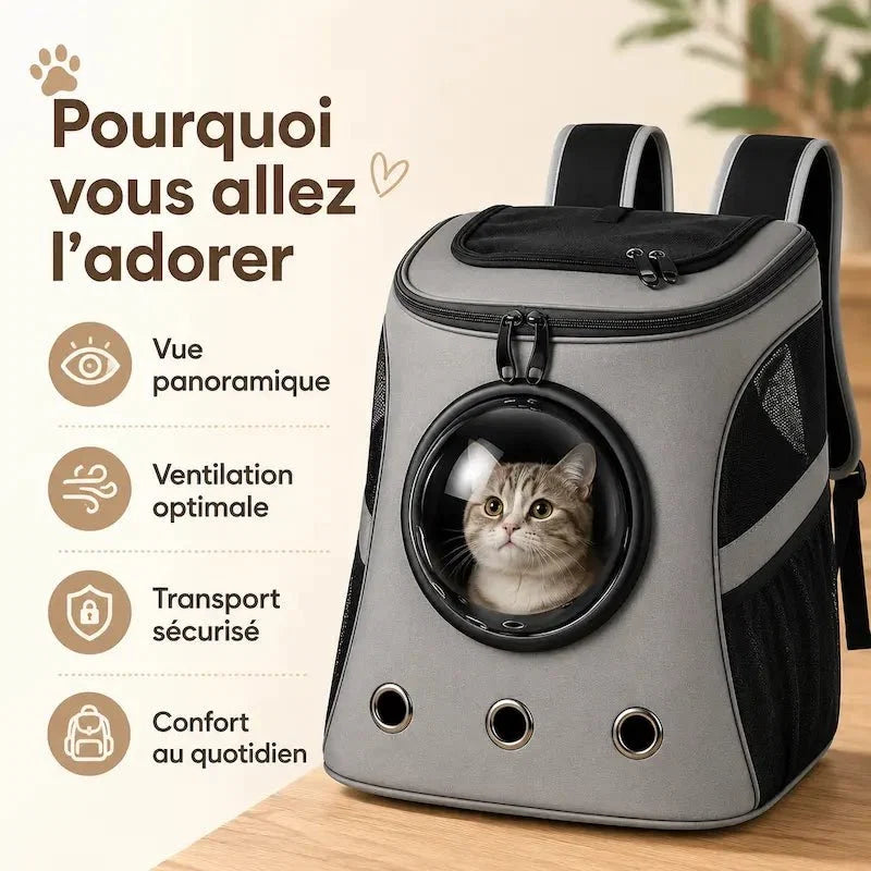 Sac à Dos Astronaute pour Chat - Vision Panoramique