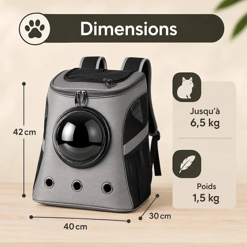 Sac à Dos Astronaute pour Chat - Vision Panoramique