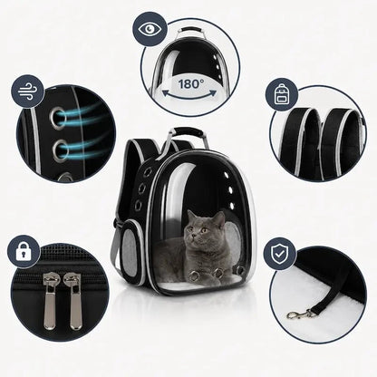 Sac à Dos Bulle Chat - Vue Panoramique 180°
