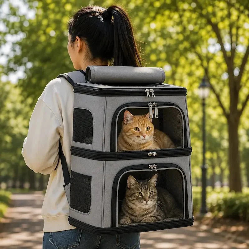 Sac à Dos Chat 2 Compartiments Pratique