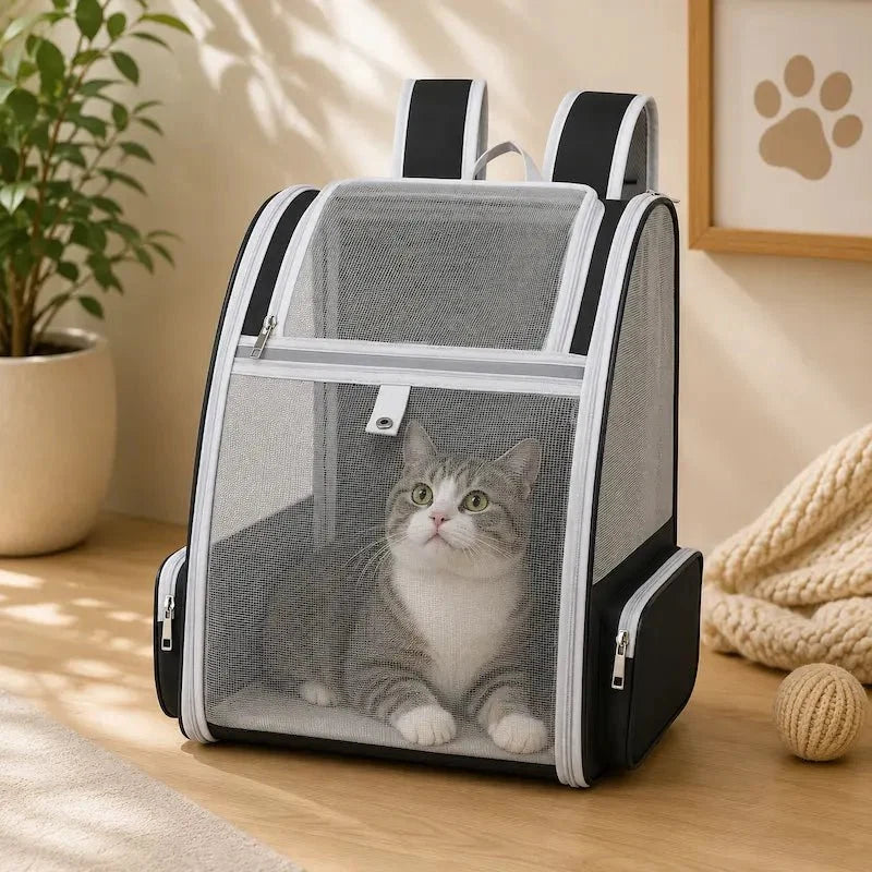 Sac à Dos Chat Respirant - Ventilation Optimale