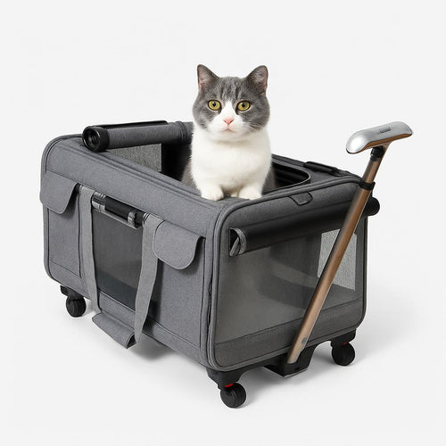 Sac de Transport Chat à Roulettes - Pratique et Spacieux