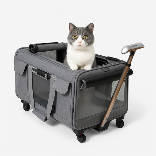 Sac de Transport Chat à Roulettes - Pratique et Spacieux