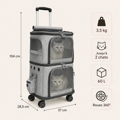 Sac à Roulettes Chats - Transport Facile et Confort