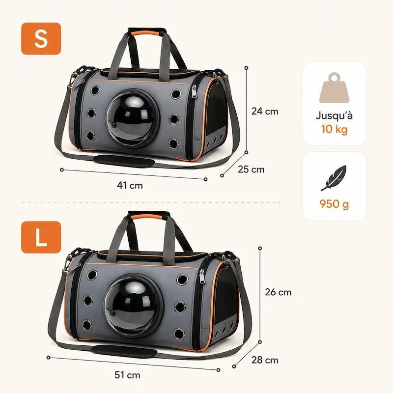 Sac de Transport Chat Bulle - Vue Panoramique