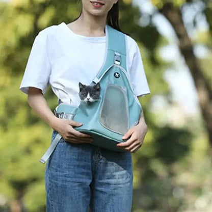 Sac Bandoulière Chat Respirant - Transport Pratique