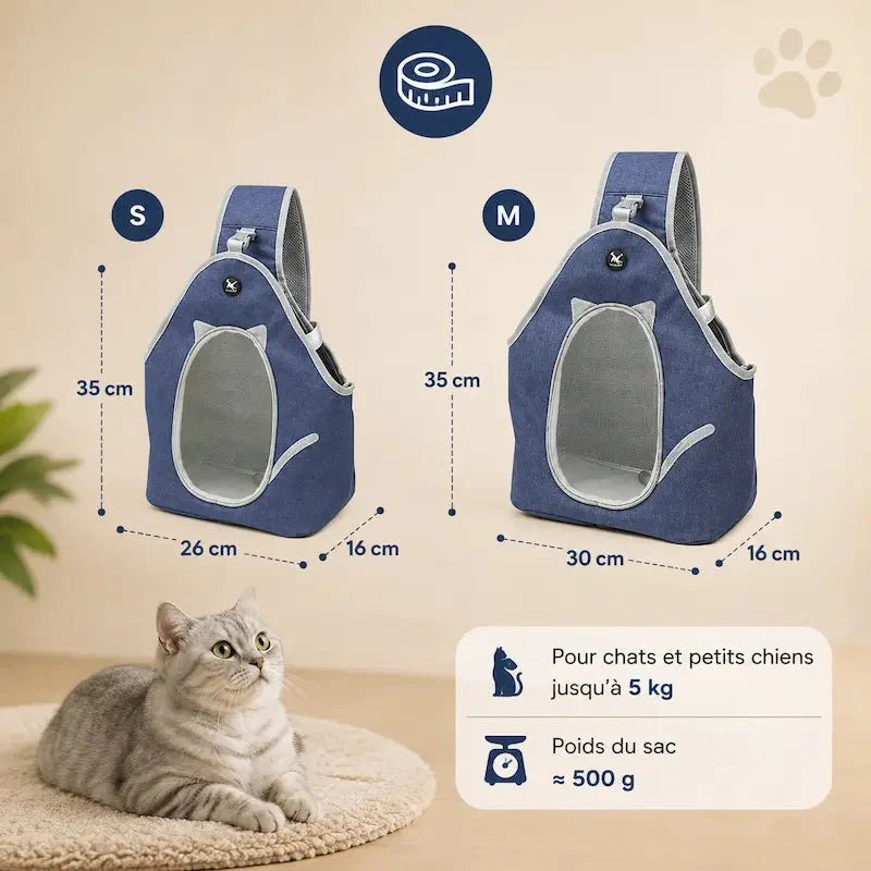 Sac Bandoulière Chat Respirant - Transport Pratique